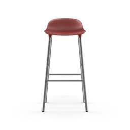 Normann Copenhagen Form Barstool - 75cm - Red - Chrome Legs Shell Colour: Red, Leg Colour: Chrome - thumbnail 2