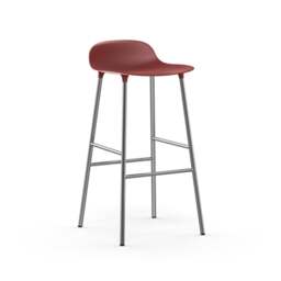 Normann Copenhagen Form Barstool - 75cm - Red - Chrome Legs Shell Colour: Red, Leg Colour: Chrome - thumbnail 1