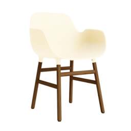 Normann Copenhagen Form Armchair - Cream - Walnut Legs Shell Colour: Cream, Leg Colour: Walnut - thumbnail 1