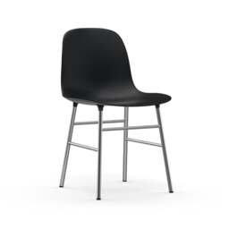 Normann Copenhagen Form Chair - Black - Chrome Legs Shell Colour: Black, Leg Colour: Chrome