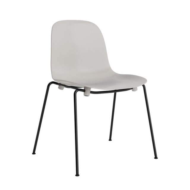 Normann Copenhagen Form Chair - Stacking - Warm Grey - Black Steel Legs Shell Colour: Warm Grey - image 1