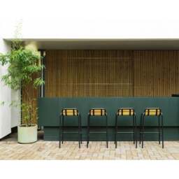 Normann Copenhagen Vig Outdoor Bar Stool - Robina Wood/Black Steel - 75cm - thumbnail 2