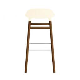 Normann Copenhagen Form Barstool - Wood - 75cm - Cream - Walnut Legs Shell Colour: Cream, Leg Colour: Walnut - thumbnail 4