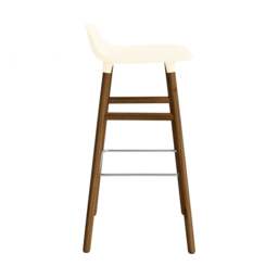 Normann Copenhagen Form Barstool - Wood - 75cm - Cream - Walnut Legs Shell Colour: Cream, Leg Colour: Walnut - thumbnail 3