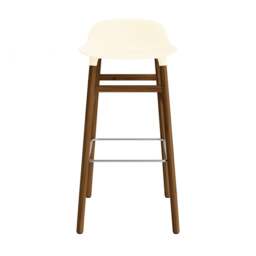 Normann Copenhagen Form Barstool - Wood - 75cm - Cream - Walnut Legs Shell Colour: Cream, Leg Colour: Walnut - thumbnail 2