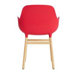 Normann Copenhagen Form Armchair - Bright Red - Oak Legs Shell Colour: Bright Red, Leg Colour: Oak - thumbnail 4