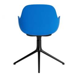 Normann Copenhagen Form Armchair Swivel - 4 Leg - Bright Blue - Black Legs Shell Colour: Bright Blue, Leg Colour: Black - thumbnail 4