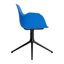 Normann Copenhagen Form Armchair Swivel - 4 Leg - Bright Blue - Black Legs Shell Colour: Bright Blue, Leg Colour: Black - thumbnail 3
