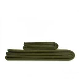 Tweedmill Textiles Plain Fleece Throw with Blanket Stitch - Sage - Large Colour: Sage, Size: Large 145x200cm