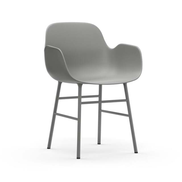 Normann Copenhagen Form Armchair - Grey - Grey Legs Shell Colour: Grey, Leg Colour: Matching Shell Colour - image 1