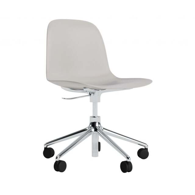 Normann Copenhagen Form Chair Swivel - 5 Wheel - Gas Lift - Warm Grey - Aluminium Legs Shell Colour: Warm Grey, Leg Colour: Aluminium - image 1