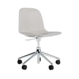 Normann Copenhagen Form Chair Swivel - 5 Wheel - Gas Lift - Warm Grey - Aluminium Legs Shell Colour: Warm Grey, Leg Colour: Aluminium