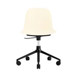 Normann Copenhagen Form Chair Swivel - 5 Wheel - Gas Lift - Cream - Black Legs Shell Colour: Cream, Leg Colour: Black - thumbnail 2