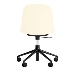 Normann Copenhagen Form Chair Swivel - 5 Wheel - Gas Lift - Cream - Black Legs Shell Colour: Cream, Leg Colour: Black - thumbnail 4