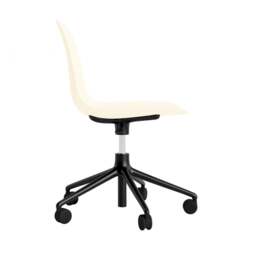 Normann Copenhagen Form Chair Swivel - 5 Wheel - Gas Lift - Cream - Black Legs Shell Colour: Cream, Leg Colour: Black - thumbnail 3