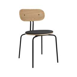 Umage Curious Dining Chair - Oak - Black Legs - Shadow Cushion Leg Colour: Black Legs, Colour: Shadow - thumbnail 1