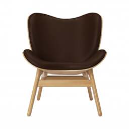Umage A Conversation Piece Armchair - Low - Oak - Hope Leather Brown Wood: Oak, Colour: Brown - thumbnail 2
