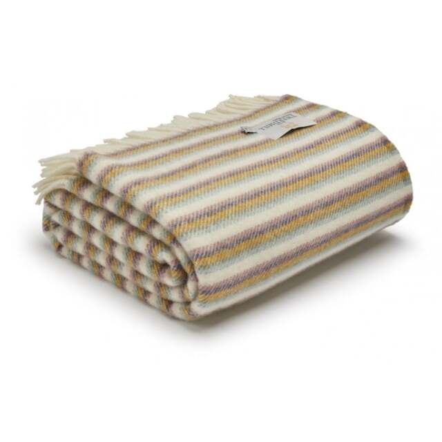 Tweedmill Textiles Pure New Wool Illusion Stripe Throw - Sunset