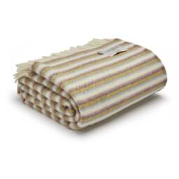 Tweedmill Textiles Pure New Wool Illusion Stripe Throw - Sunset