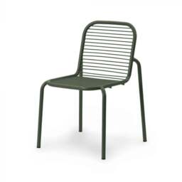 Normann Copenhagen Vig Outdoor Dining Chair - Dark Green Powder-coated Steel - thumbnail 1