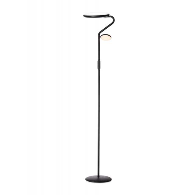 Halo Design Slim Uplight Floor Lamp with Reading Head - Black - image 1