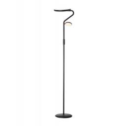 Halo Design Slim Uplight Floor Lamp with Reading Head - Black