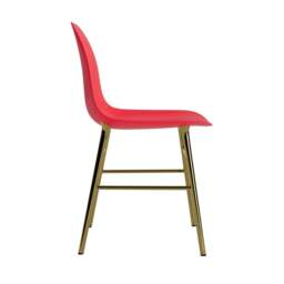 Normann Copenhagen Form Chair - Bright Red - Brass Legs Shell Colour: Bright Red, Leg Colour: Brass - thumbnail 3