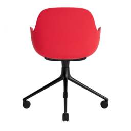 Normann Copenhagen Form Armchair Swivel - 4 Wheel - Bright Red - Black Legs Shell Colour: Bright Red, Leg Colour: Black - thumbnail 4