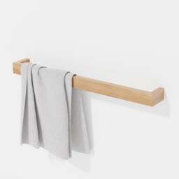 Wireworks Slimline Single Towel Rail - 72cm - Oak - thumbnail 2
