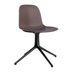 Normann Copenhagen Form Chair Swivel - 4 Leg - Brown - Black Legs Shell Colour: Brown, Leg Colour: Black - thumbnail 1