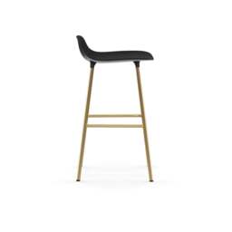 Normann Copenhagen Form Barstool - 65cm - Black - Brass Legs Shell Colour: Black, Leg Colour: Brass - thumbnail 3