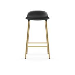 Normann Copenhagen Form Barstool - 65cm - Black - Brass Legs Shell Colour: Black, Leg Colour: Brass - thumbnail 2