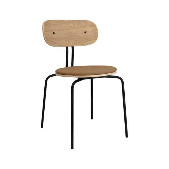 Umage Curious Dining Chair - Oak - Black Legs - Sugar Brown Cushion Leg Colour: Black Legs, Colour: Sugar Brown - image 1