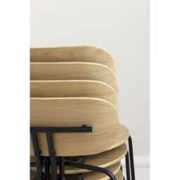 Umage Curious Dining Chair - Oak - Black Legs - Sugar Brown Cushion Leg Colour: Black Legs, Colour: Sugar Brown - thumbnail 5