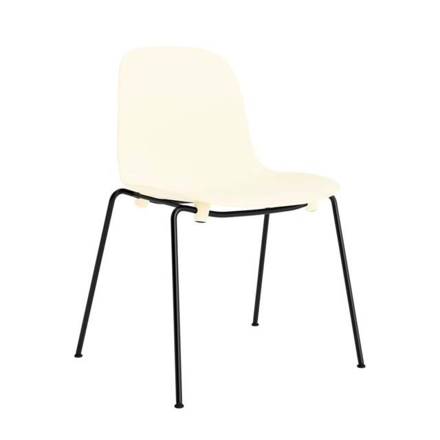 Normann Copenhagen Form Chair - Stacking - Cream - Black Steel Legs Shell Colour: Cream - image 1