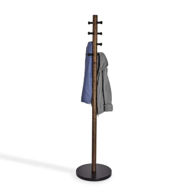 Umbra Pillar Coat Rack - Black/Walnut - image 1