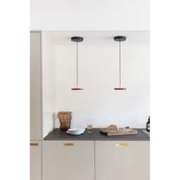 Umage Asteria Micro Pendant Light - Ruby Red - Brass Top Colour: Ruby Red, Asteria Detail: Brass - thumbnail 4