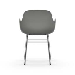 Normann Copenhagen Form Armchair - Grey - Chrome Legs Shell Colour: Grey, Leg Colour: Chrome - thumbnail 4