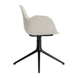 Normann Copenhagen Form Armchair Swivel - 4 Leg - Light Grey - Black Legs Shell Colour: Light Grey, Leg Colour: Black - thumbnail 3