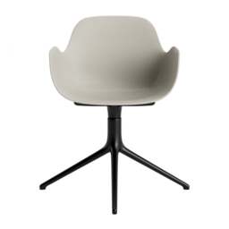 Normann Copenhagen Form Armchair Swivel - 4 Leg - Light Grey - Black Legs Shell Colour: Light Grey, Leg Colour: Black - thumbnail 2