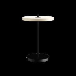 Umage Asteria Move Portable Table Lamp - Pearl White with Black Base