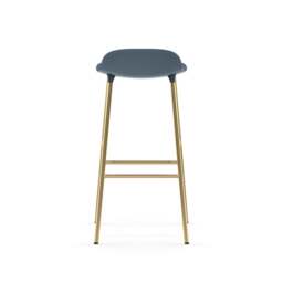 Normann Copenhagen Form Barstool - 75cm - Blue - Brass Legs Shell Colour: Blue, Leg Colour: Brass - thumbnail 4