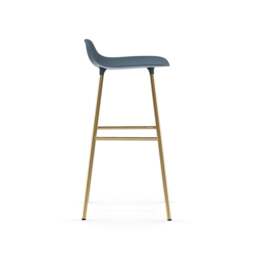 Normann Copenhagen Form Barstool - 75cm - Blue - Brass Legs Shell Colour: Blue, Leg Colour: Brass - thumbnail 3