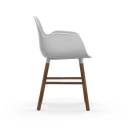 Normann Copenhagen Form Armchair - White - Walnut Legs Shell Colour: White, Leg Colour: Walnut - thumbnail 3