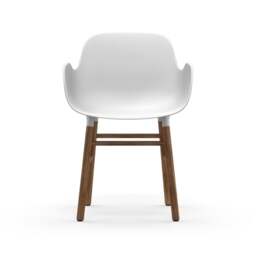Normann Copenhagen Form Armchair - White - Walnut Legs Shell Colour: White, Leg Colour: Walnut - thumbnail 2