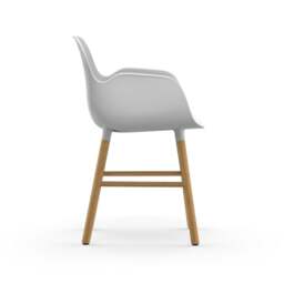 Normann Copenhagen Form Armchair - White - Oak Legs Shell Colour: White, Leg Colour: Oak - thumbnail 3