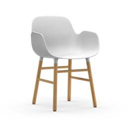 Normann Copenhagen Form Armchair - White - Oak Legs Shell Colour: White, Leg Colour: Oak