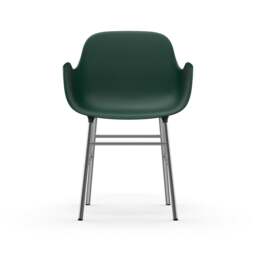 Normann Copenhagen Form Armchair - Green - Chrome Legs Shell Colour: Green, Leg Colour: Chrome - thumbnail 2