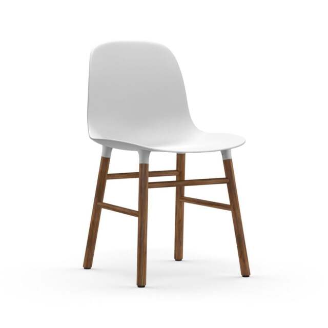 Normann Copenhagen Form Chair - White - Walnut Legs Shell Colour: White, Leg Colour: Walnut - image 1