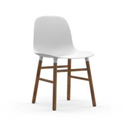Normann Copenhagen Form Chair - White - Walnut Legs Shell Colour: White, Leg Colour: Walnut - thumbnail 1